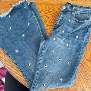 Star-Embellished Blue Jeans